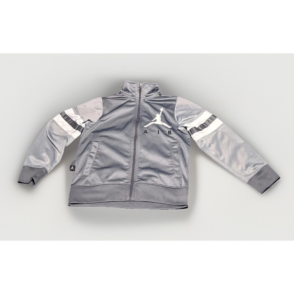 Jordan Air Kids Grey Full‎ Zip Track Jacket Jumpman Logo Size 6 1392-176 314